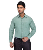 RIAG Green Men's Full Sleeves Solid Shirt | Grocsy