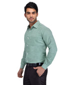 RIAG Green Men's Full Sleeves Solid Shirt | Grocsy