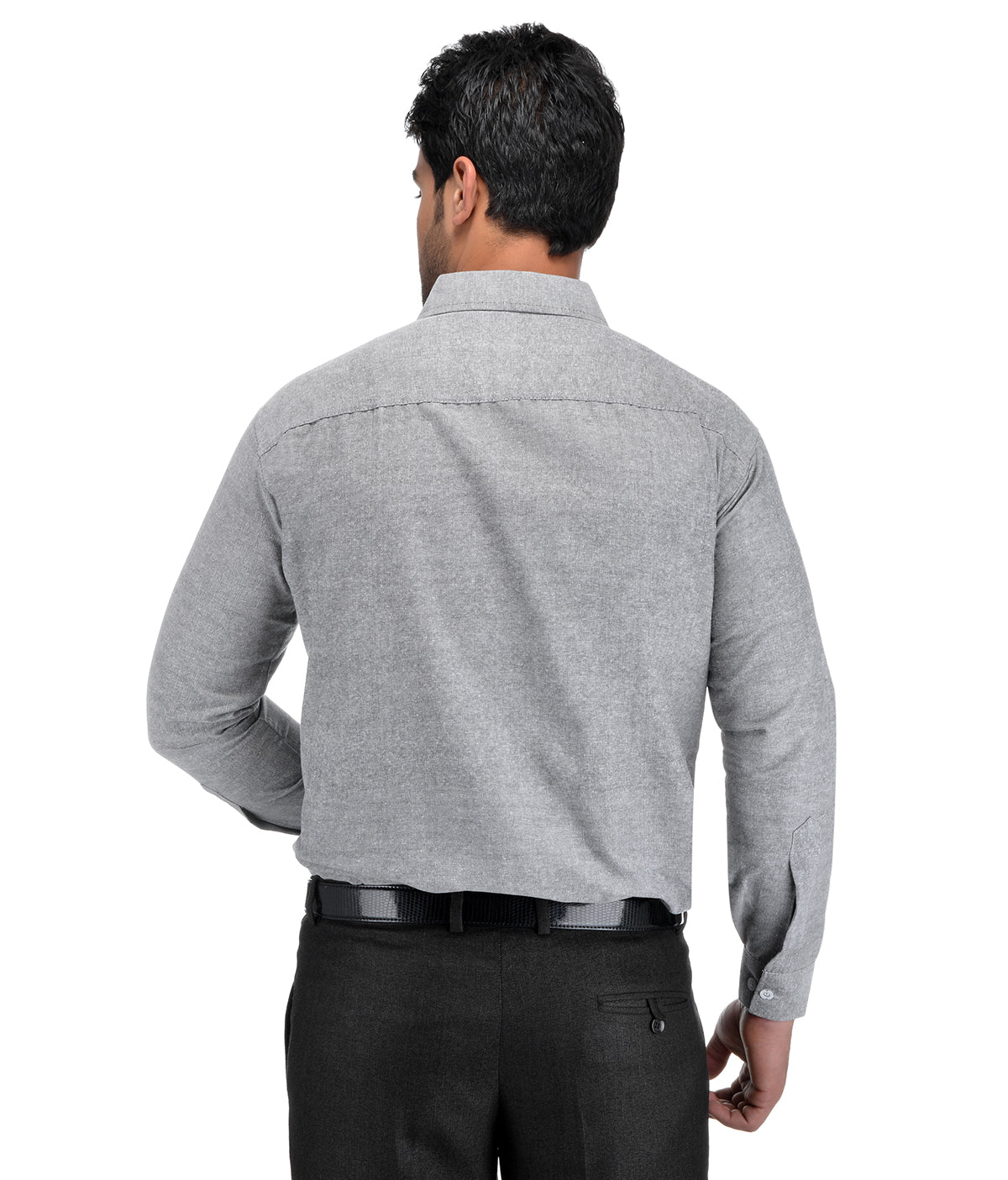 RIAG Grey Men's Full Sleeves Solid Shirt | Grocsy
