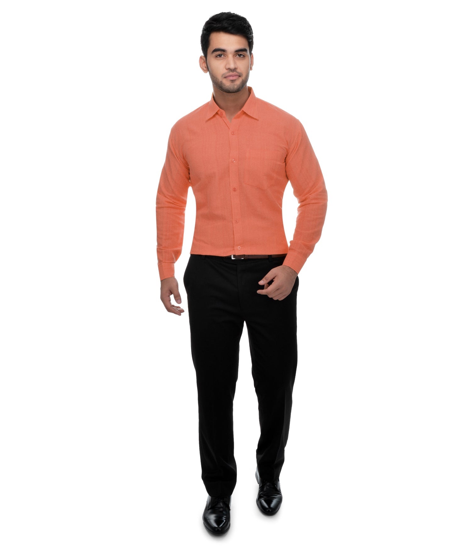 RIAG Orange Men's Full Sleeves Solid Shirt | Grocsy
