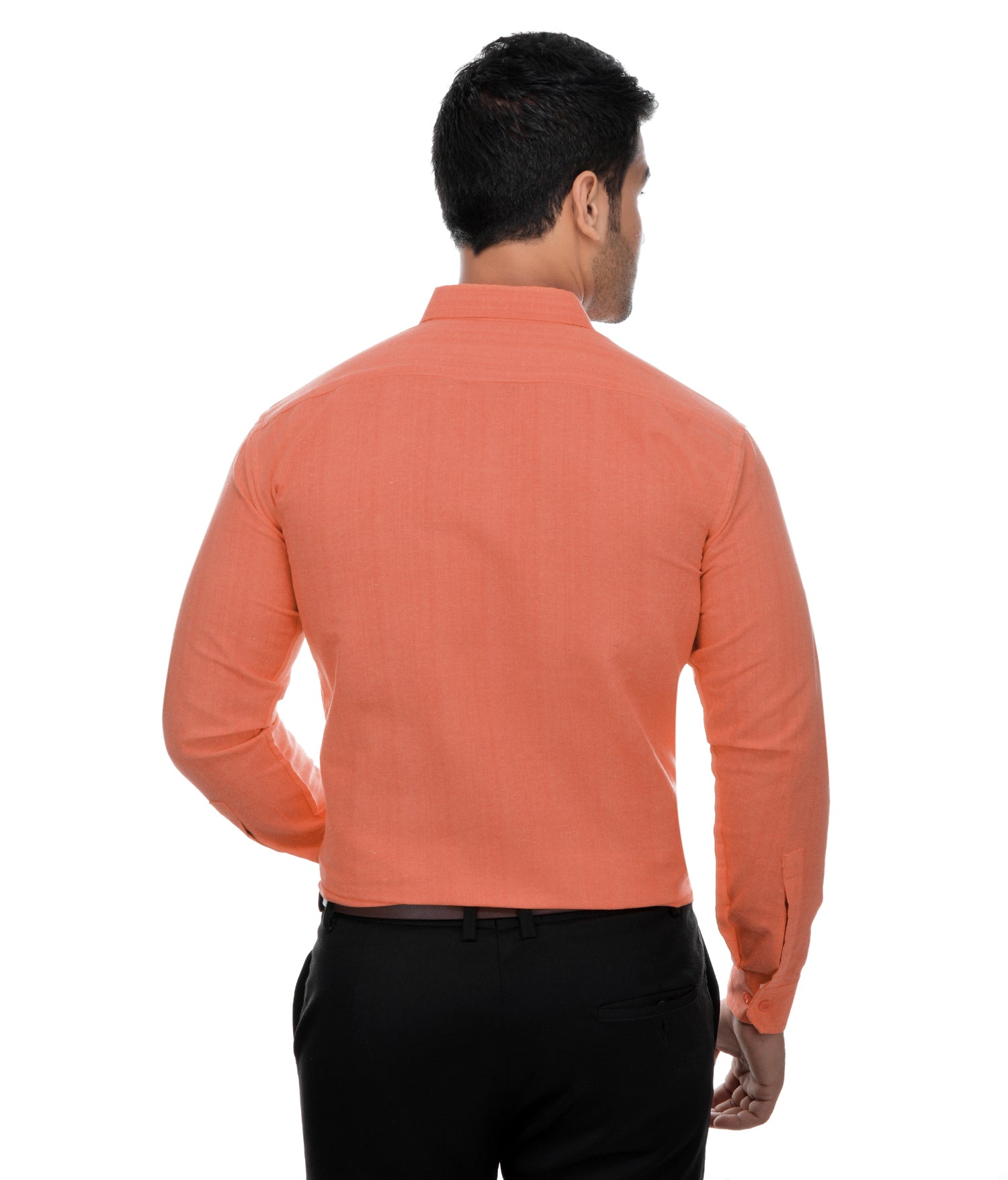 RIAG Orange Men's Full Sleeves Solid Shirt | Grocsy