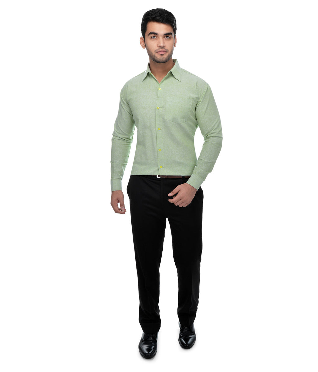 RIAG Green Men's Full Sleeves Solid Shirt | Grocsy