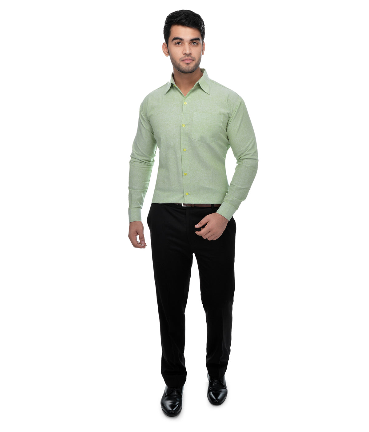 RIAG Green Men's Full Sleeves Solid Shirt | Grocsy