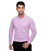 RIAG Pink Men's Full Sleeves Solid Shirt | Grocsy