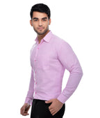 RIAG Pink Men's Full Sleeves Solid Shirt | Grocsy