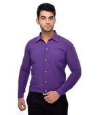 RIAG Purple Men's Full Sleeves Solid Shirt | Grocsy