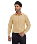 RIAG Beige Men's Full Sleeves Solid Shirt | Grocsy