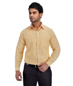 RIAG Beige Men's Full Sleeves Solid Shirt | Grocsy