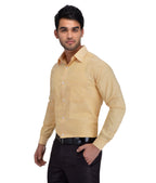 RIAG Beige Men's Full Sleeves Solid Shirt | Grocsy