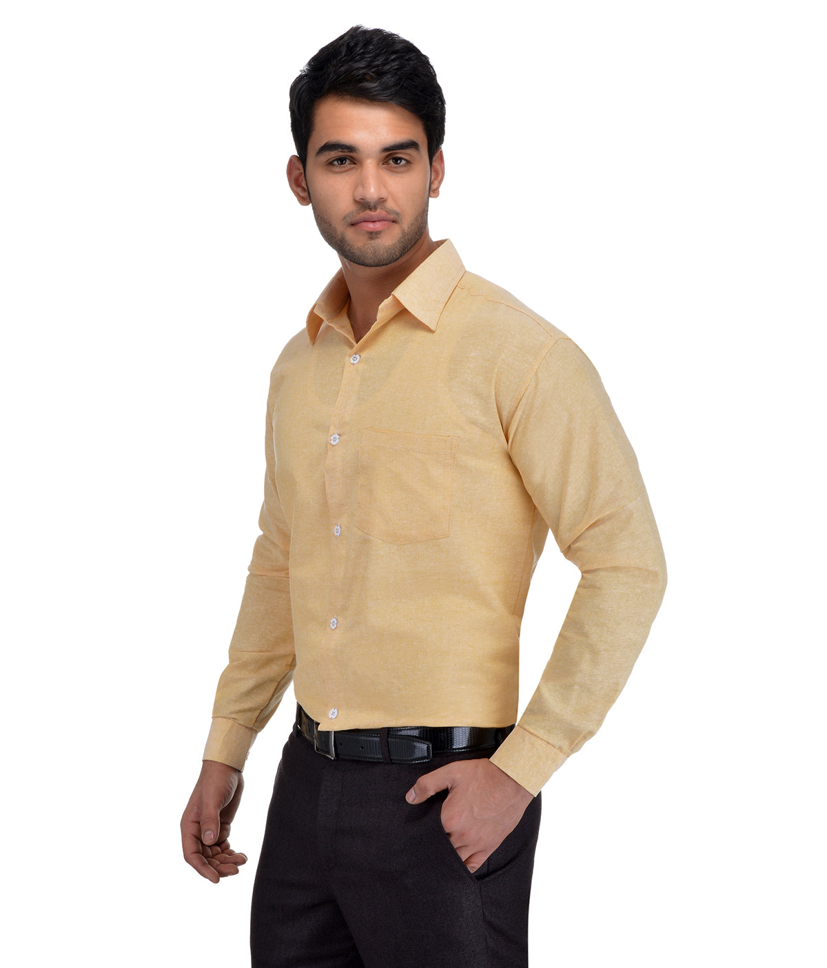 RIAG Beige Men's Full Sleeves Solid Shirt | Grocsy