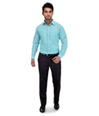 RIAG Light Blue Men's Full Sleeves Solid Shirt | Grocsy