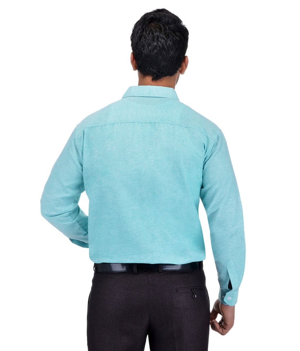 RIAG Light Blue Men's Full Sleeves Solid Shirt | Grocsy