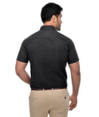 RIAG Black Men's Half Sleeves Solid Shirt | Grocsy