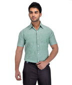 RIAG Green Men's Half Sleeves Solid Shirt | Grocsy
