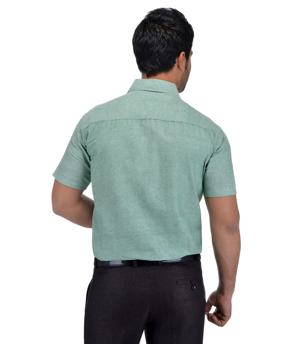 RIAG Green Men's Half Sleeves Solid Shirt | Grocsy