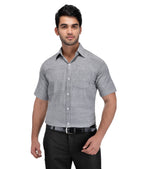 RIAG Grey Men's Half Sleeves Solid Shirt | Grocsy
