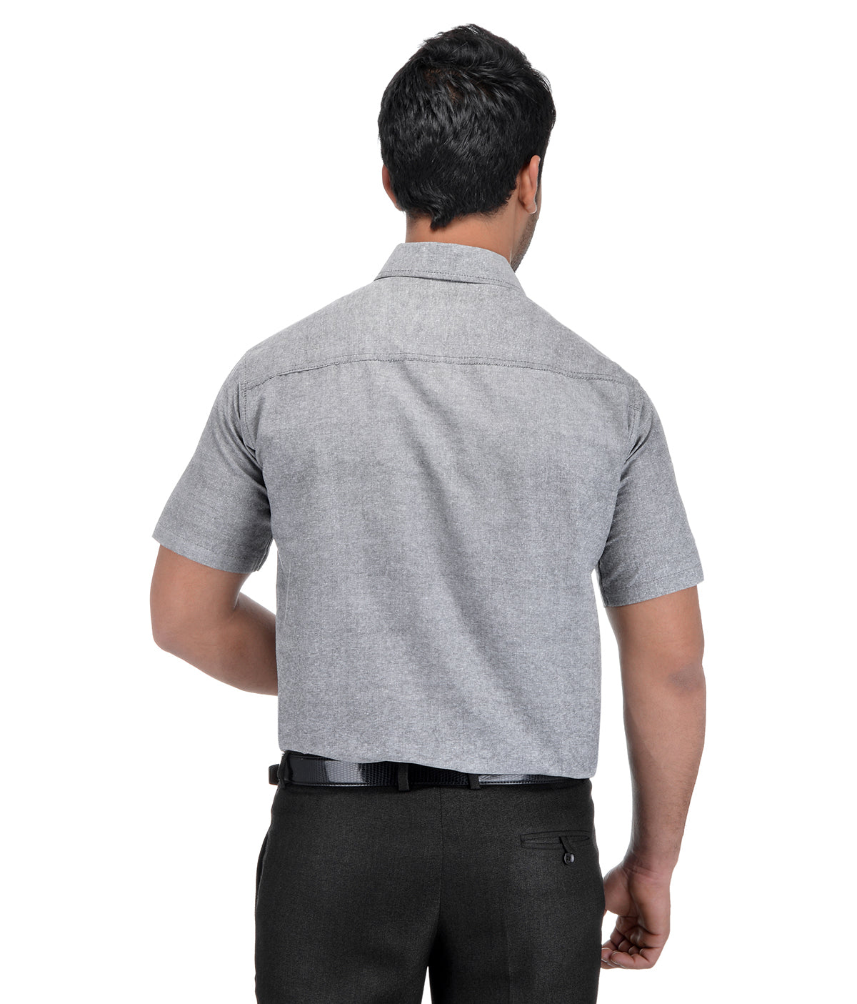 RIAG Grey Men's Half Sleeves Solid Shirt | Grocsy