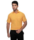 RIAG Yellow Men's Half Sleeves Solid Shirt | Grocsy