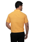 RIAG Yellow Men's Half Sleeves Solid Shirt | Grocsy