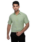 RIAG Green Men's Half Sleeves Solid Shirt | Grocsy