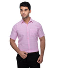 RIAG Pink Men's Half Sleeves Solid Shirt | Grocsy