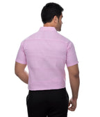 RIAG Pink Men's Half Sleeves Solid Shirt | Grocsy