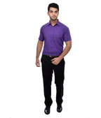 RIAG Purple Men's Half Sleeves Solid Shirt | Grocsy