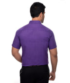RIAG Purple Men's Half Sleeves Solid Shirt | Grocsy
