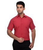 RIAG Red Men's Half Sleeves Solid Shirt | Grocsy