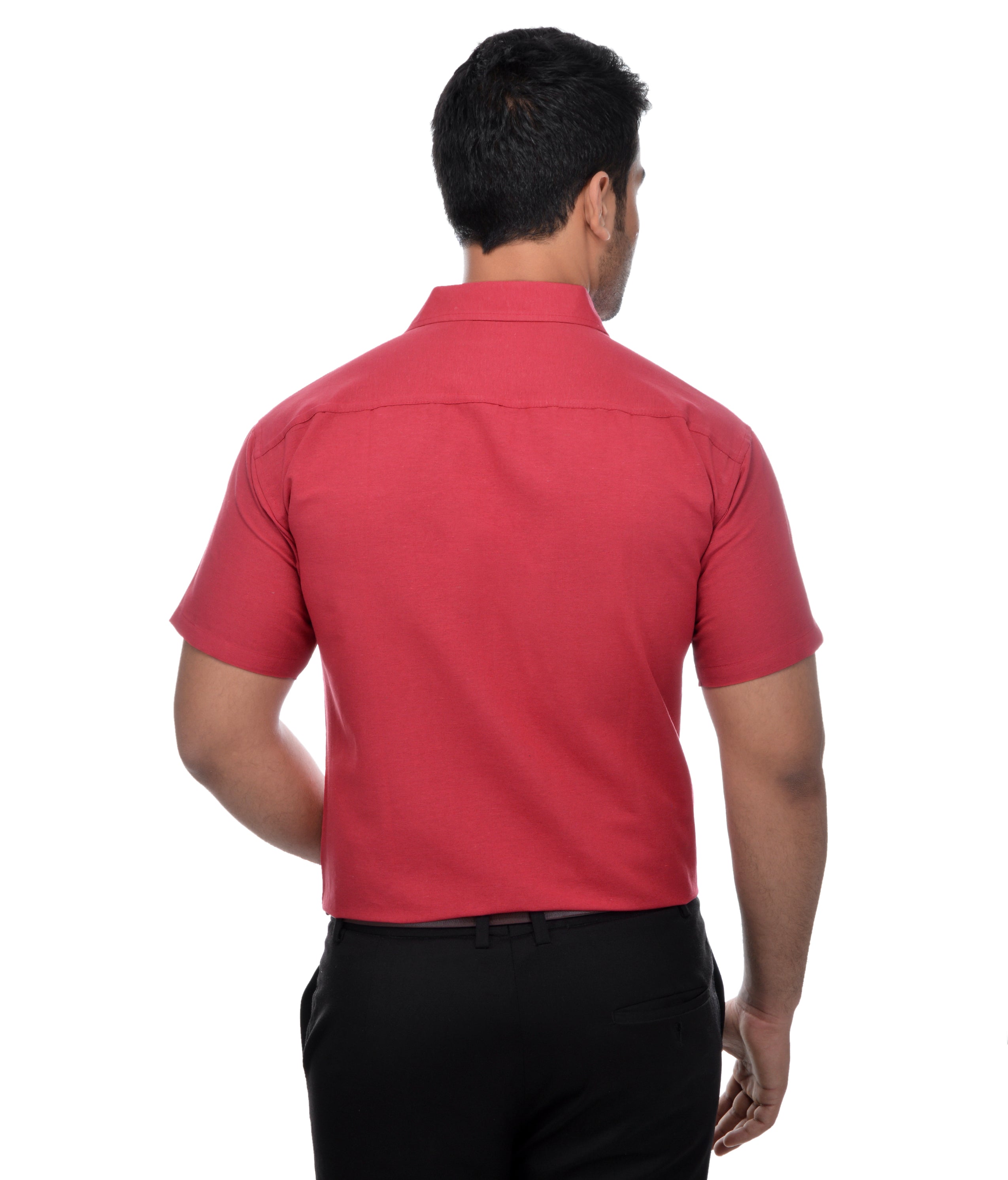 RIAG Red Men's Half Sleeves Solid Shirt | Grocsy