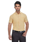 RIAG Beige Men's Half Sleeves Solid Shirt | Grocsy