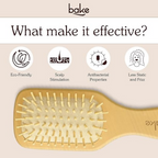Bake Bamboo Buddy Wooden Hair Brush For Promotes Hair Growth | Grocsy
