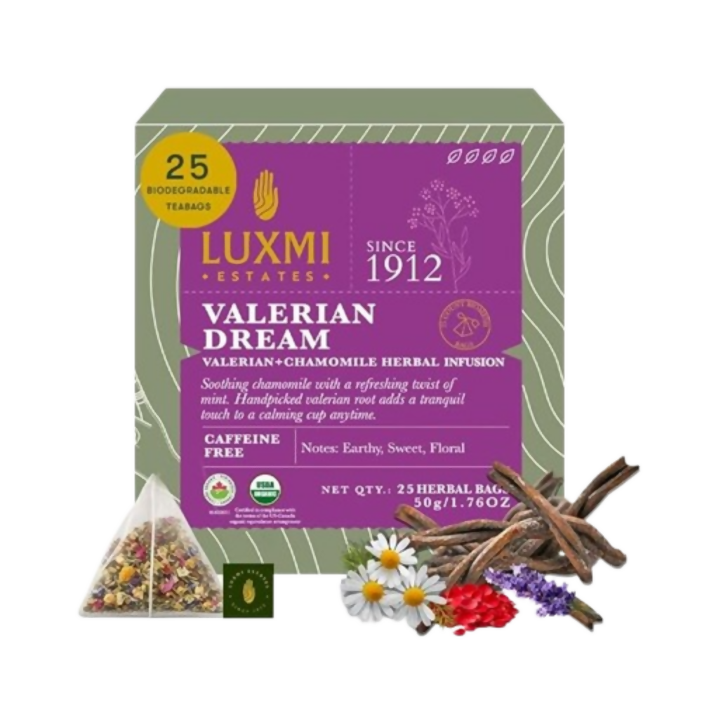 Luxmi Estates Valerian Dream – Organic Sleep Tea | Grocsy
