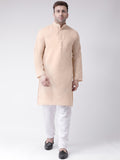 RIAG Men's Beige Cotton Long Ethnic Kurta | Grocsy