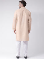 RIAG Men's Beige Cotton Long Ethnic Kurta | Grocsy