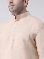 RIAG Beige Men's Ethnic Long Kurta And Pyjama Set | Grocsy