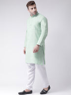 RIAG Men's Green Cotton Long Ethnic Kurta | Grocsy