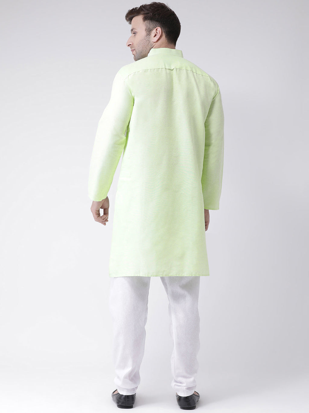 RIAG Men's Green Cotton Long Ethnic Kurta | Grocsy