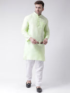 RIAG Men's Green Cotton Long Ethnic Kurta | Grocsy