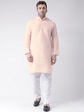 RIAG Men's Beige Cotton Long Ethnic Kurta | Grocsy