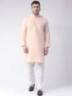 RIAG Men's Beige Cotton Long Ethnic Kurta | Grocsy