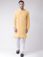 RIAG Men's Beige Cotton Long Ethnic Kurta | Grocsy