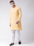 RIAG Men's Beige Cotton Long Ethnic Kurta | Grocsy