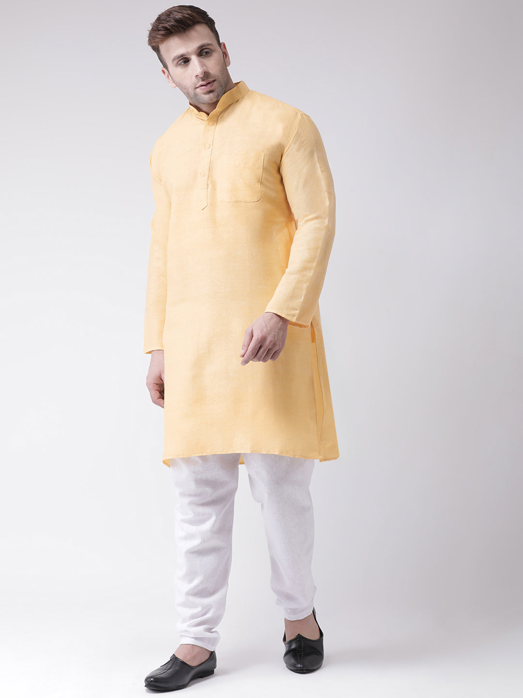 RIAG Men's Beige Cotton Long Ethnic Kurta | Grocsy