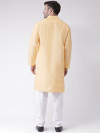 RIAG Men's Beige Cotton Long Ethnic Kurta | Grocsy
