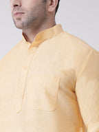 RIAG Men's Beige Cotton Long Ethnic Kurta | Grocsy