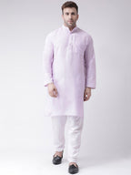 RIAG Men's Purple Cotton Long Ethnic Kurta | Grocsy