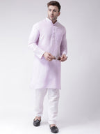 RIAG Men's Purple Cotton Long Ethnic Kurta | Grocsy