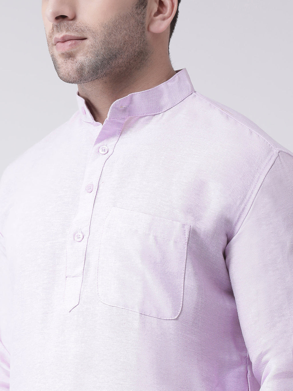 RIAG Men's Purple Cotton Long Ethnic Kurta | Grocsy