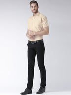 RIAG Beige Men's Half Sleeves Solid Shirt | Grocsy